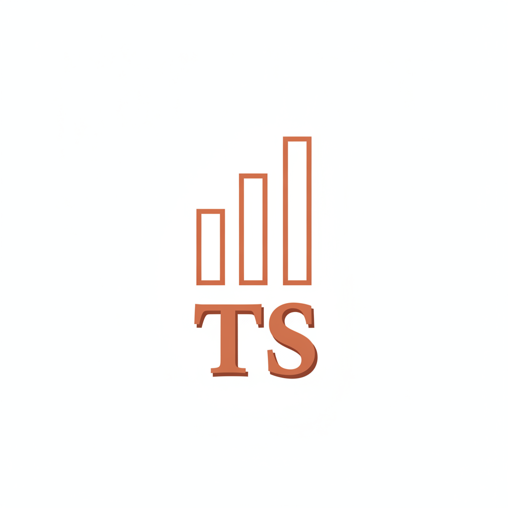 Le logo de TrioSites : trois barres verticales de hauteur croissante formant un graphique ascendant, lettrage TS en serif robuste.
